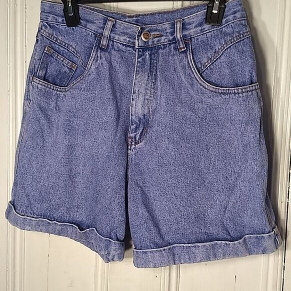 Vintage Rio High-Waisted Denim Shorts  Size 13 100% Cotton Light Wash
